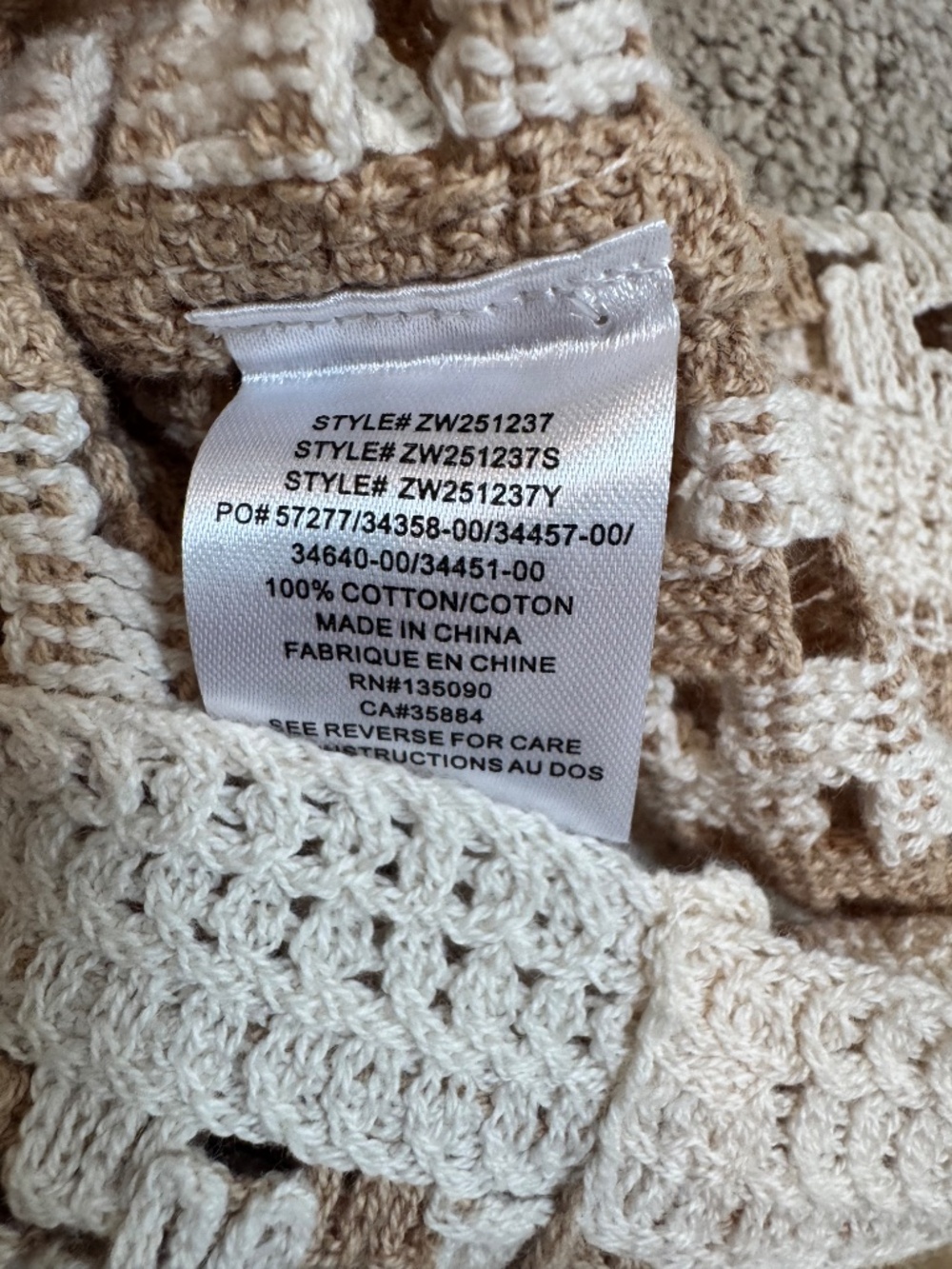 Z Supply Oasis Crochet Top & Loma Crochet Pant Set Beige Cotton Boho Small - Picture 9 of 12